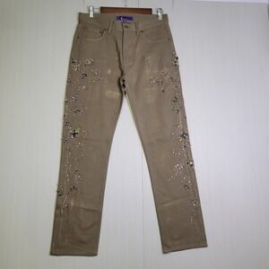 Ralph Lauren Purple Label Crystal Embellished 750 Straight Jeans Womens 28 $1990